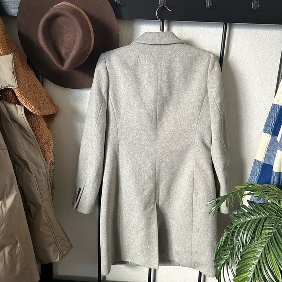 J. Crew Nello Gori 100% Wool Grey longline trench pea coat classic vintage - Picture 5 of 6